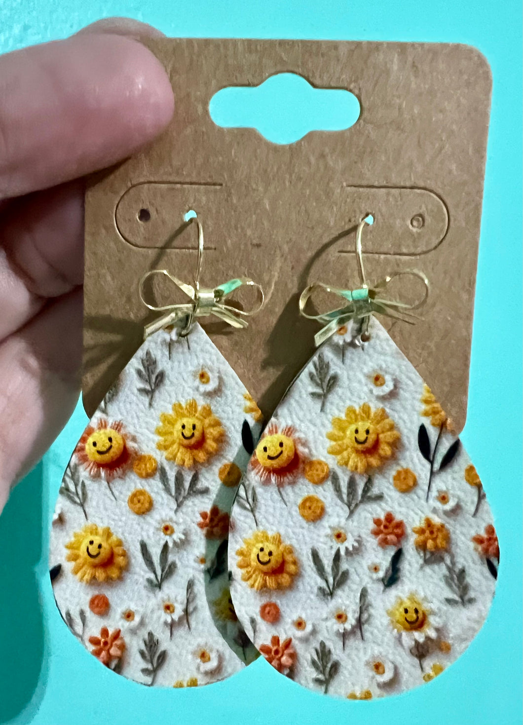 Happy Floral Leather Earrings