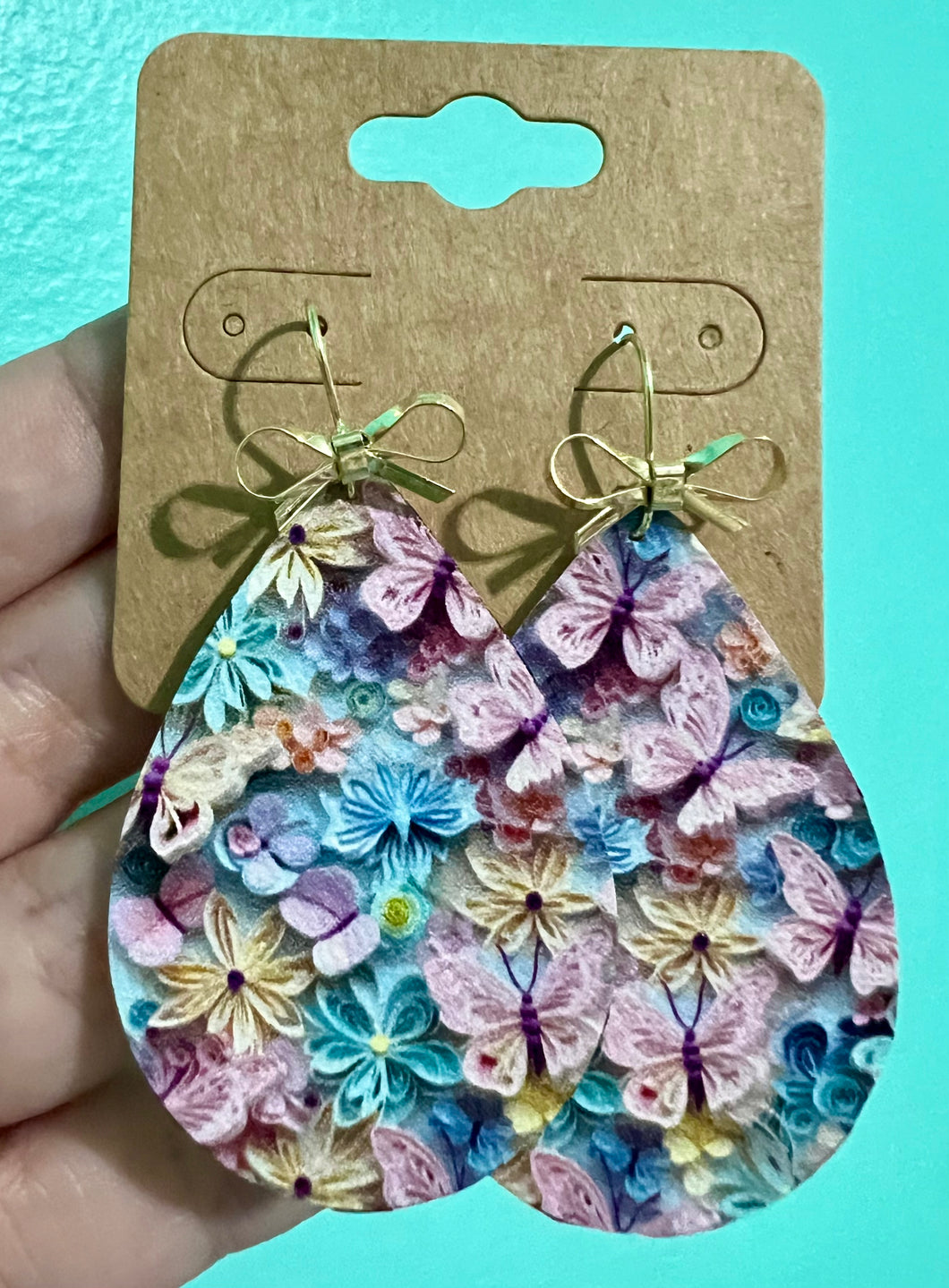 Florals & Butterflies Leather Earrings