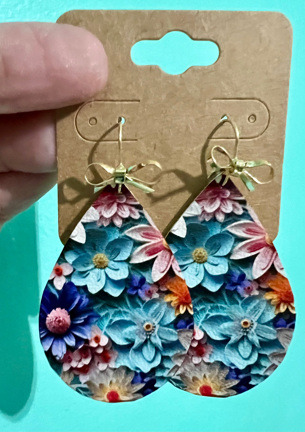 Moody Floral Leather Earrings