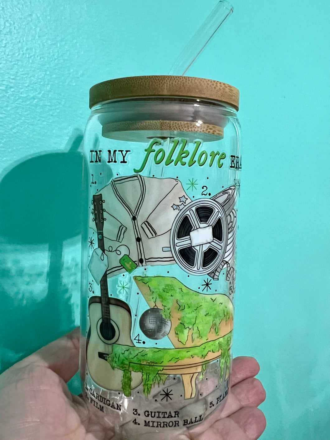 Folklore Swiftie Glass Can