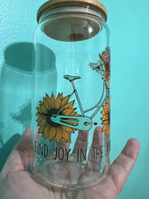 Load image into Gallery viewer, Sunflower Bicycle Glass Can
