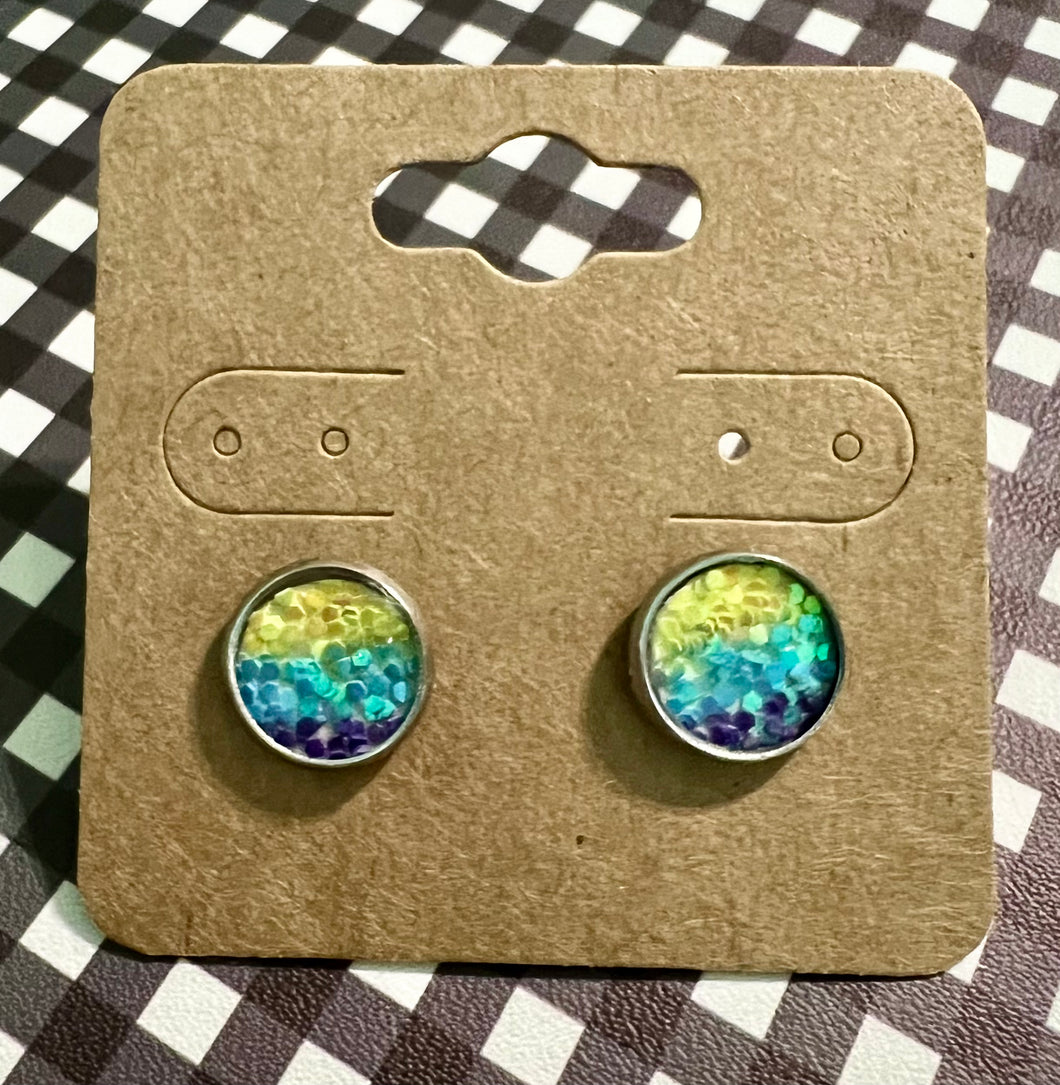 Sunset Glitter Stud Earrings