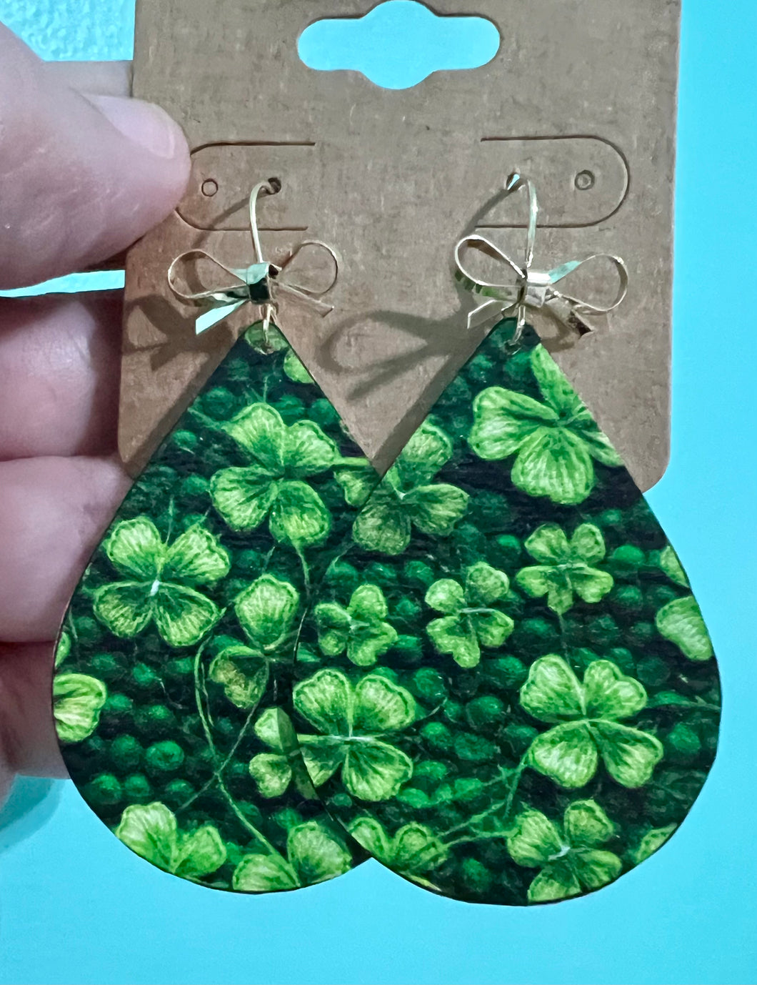 Shamrock Leather Earrings