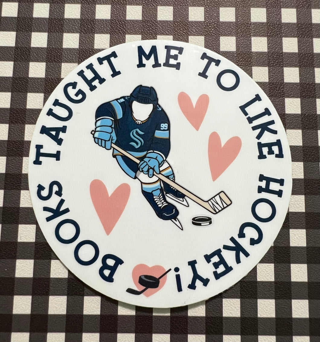 Hockey is About Books Sticker