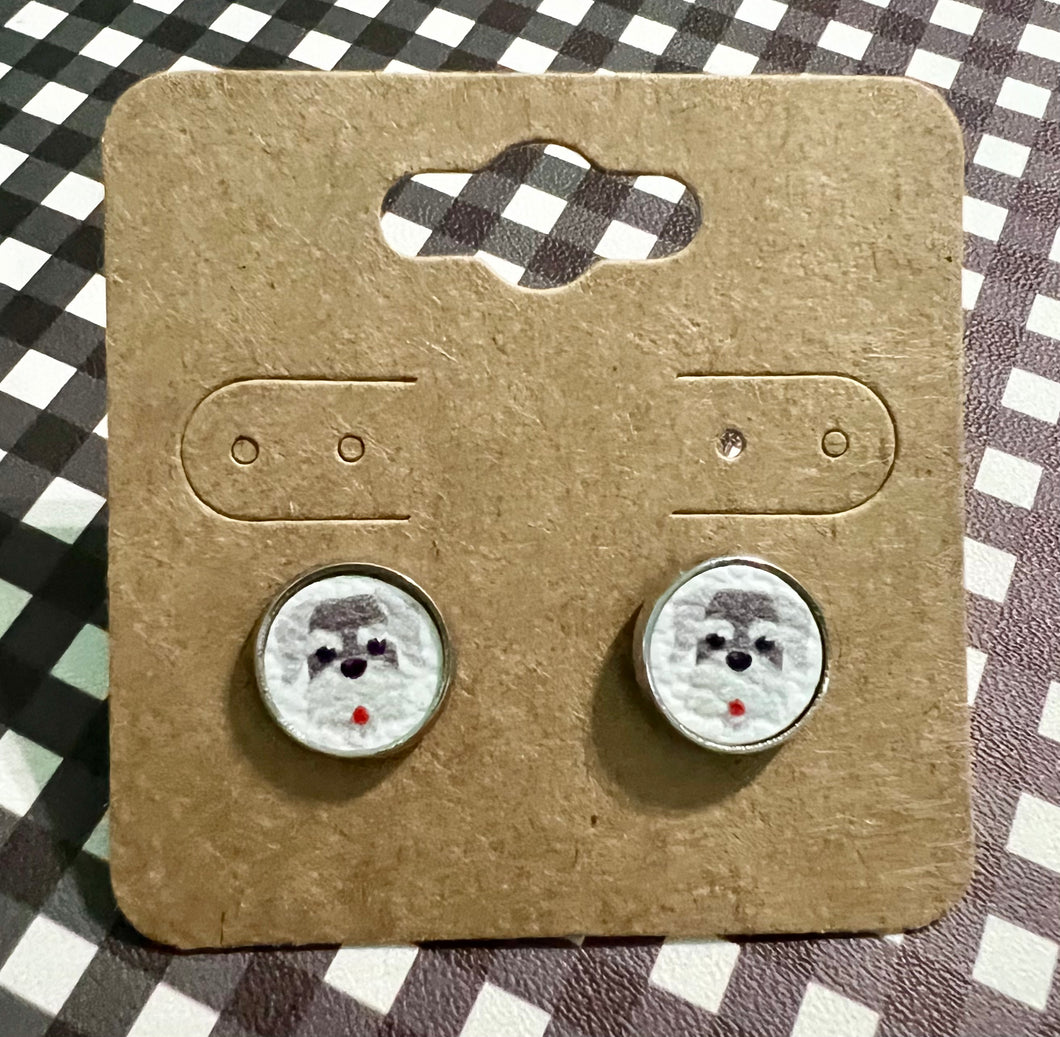 Wise Dog Stud Earrings