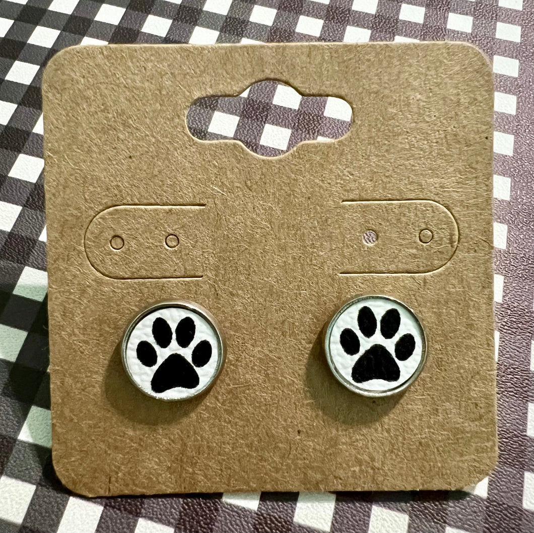 Paw Print Stud Earrings