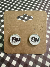 Load image into Gallery viewer, Tuxedo Cat Stud Earrings
