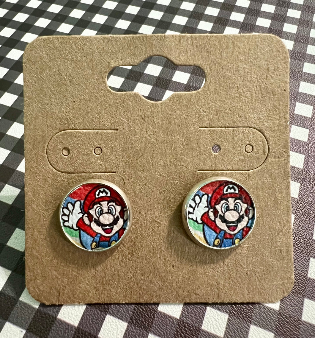 Red Plumber Stud Earrings