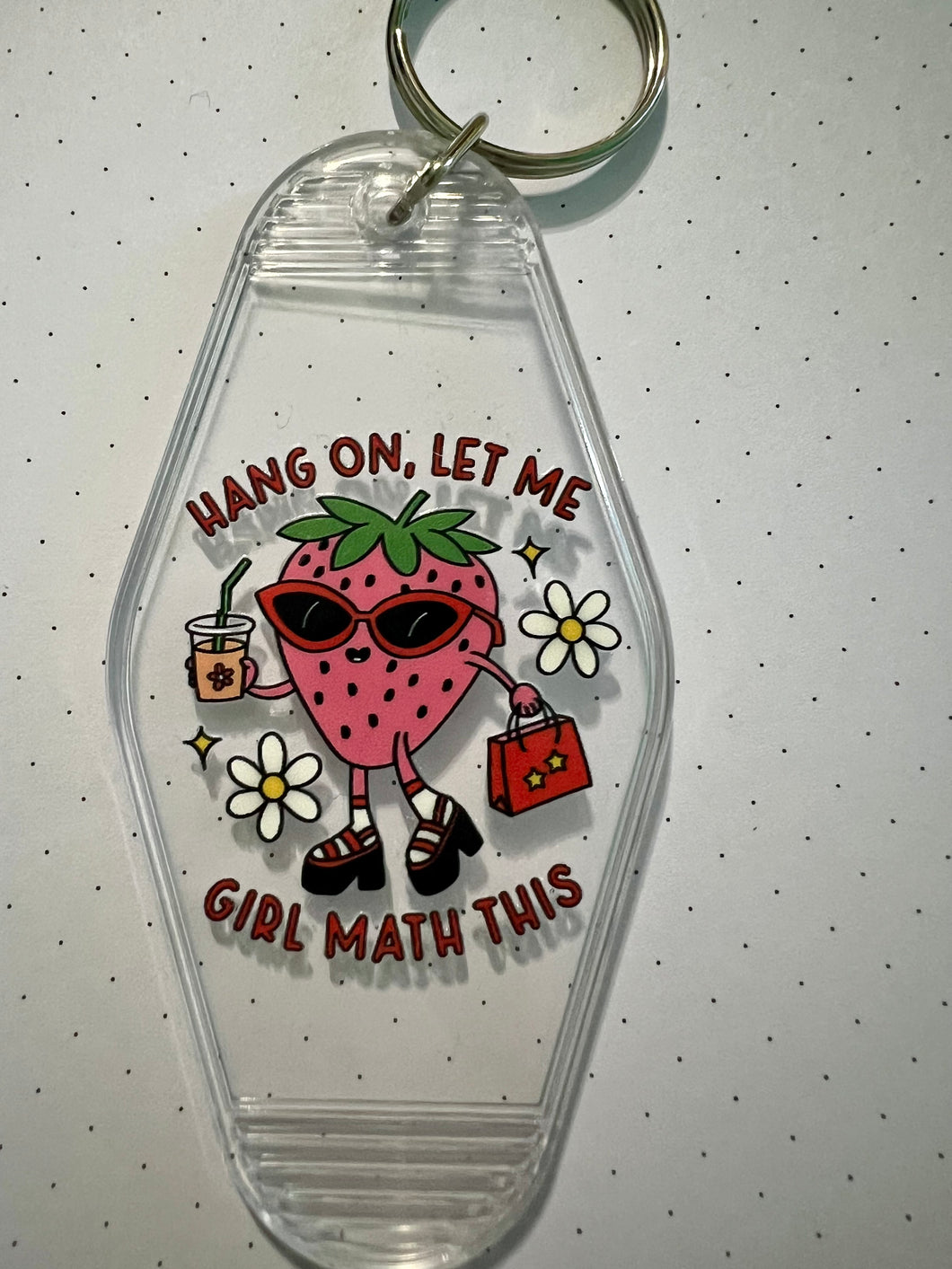 Clear Girl Math Keychain