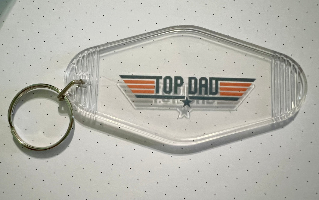 Clear Top Dad Keychain