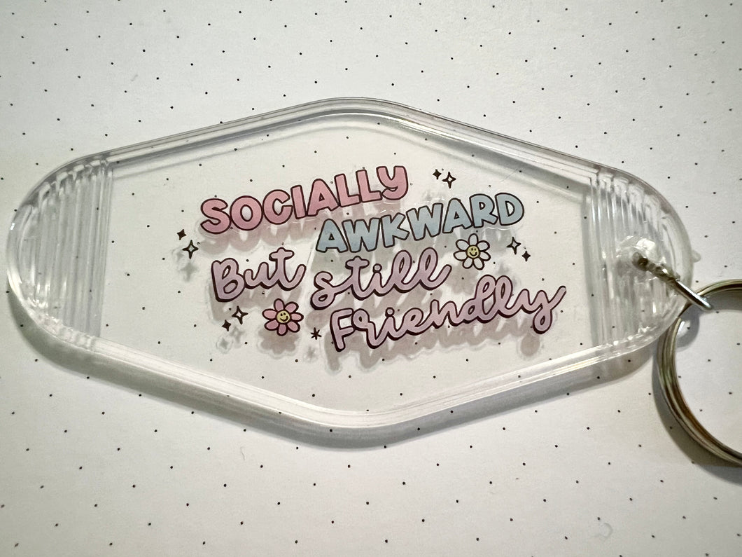 Clear Social Awkward Keychain