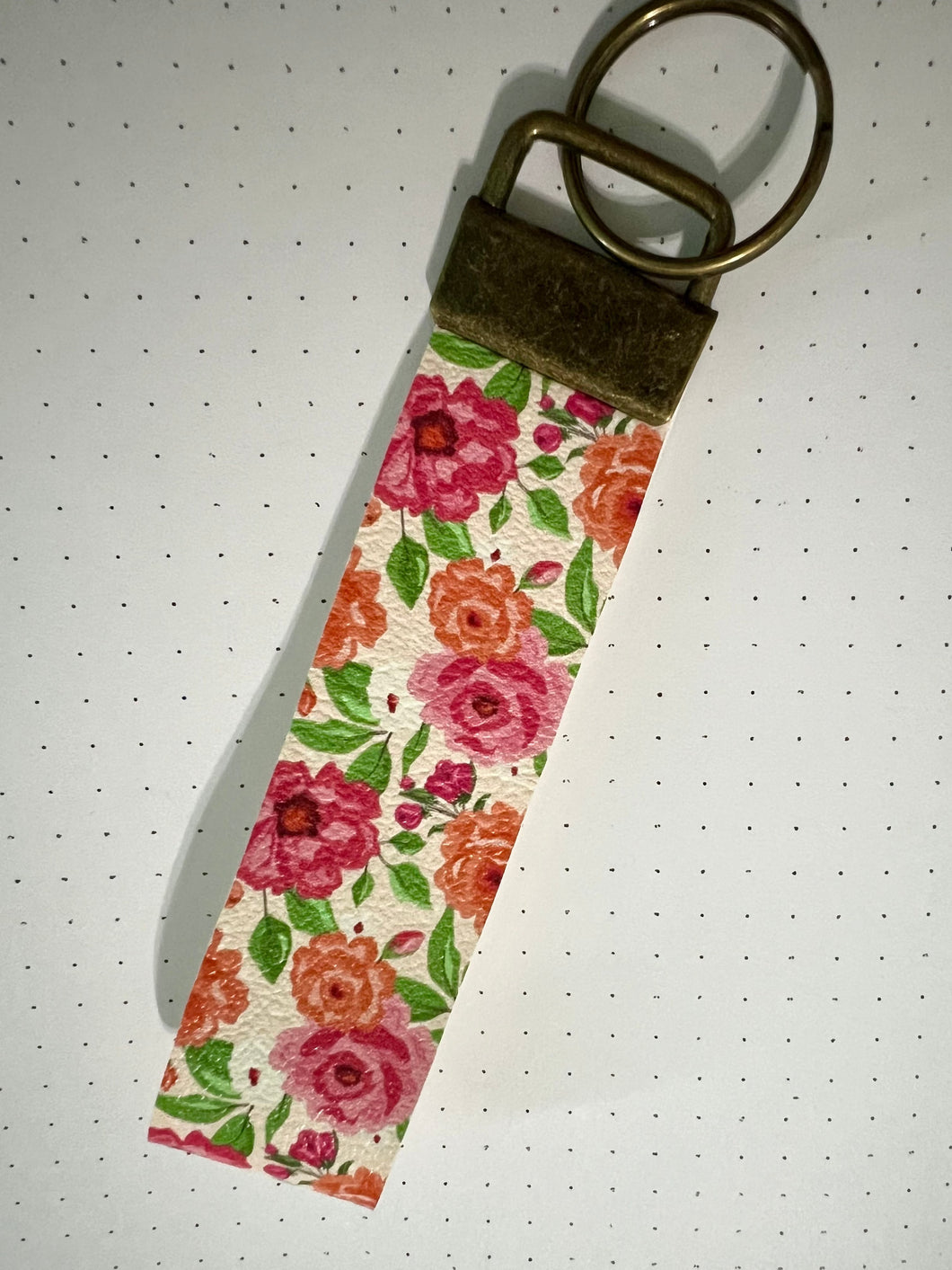 Polka Floral Double-Sided Keychain