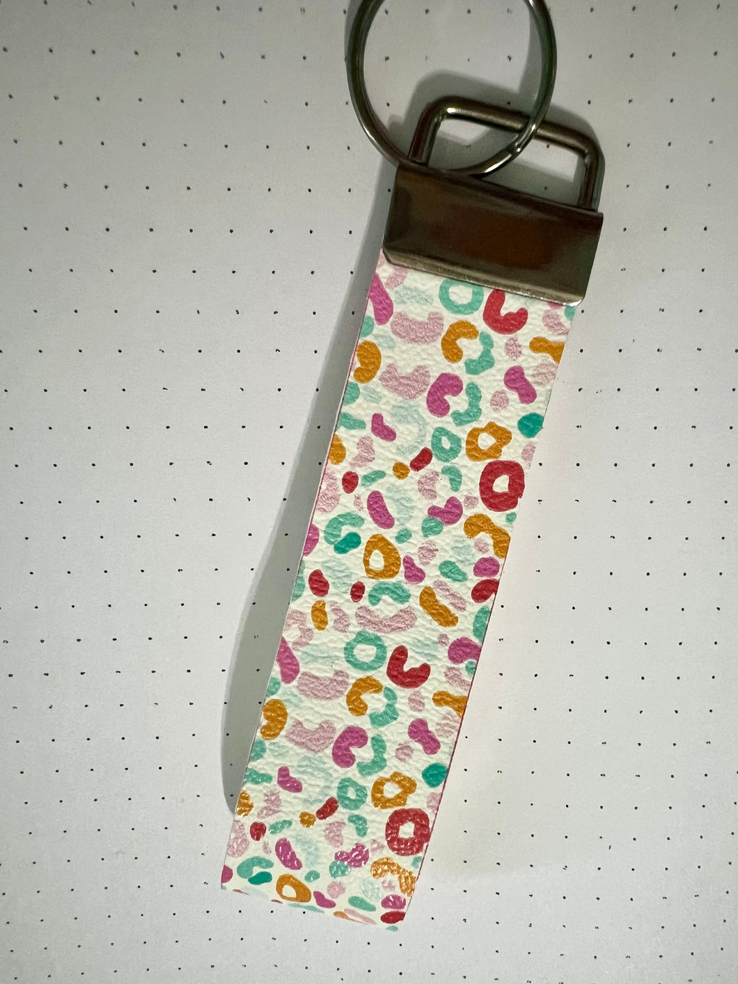 Colorful Leopard Double-Sided Keychain