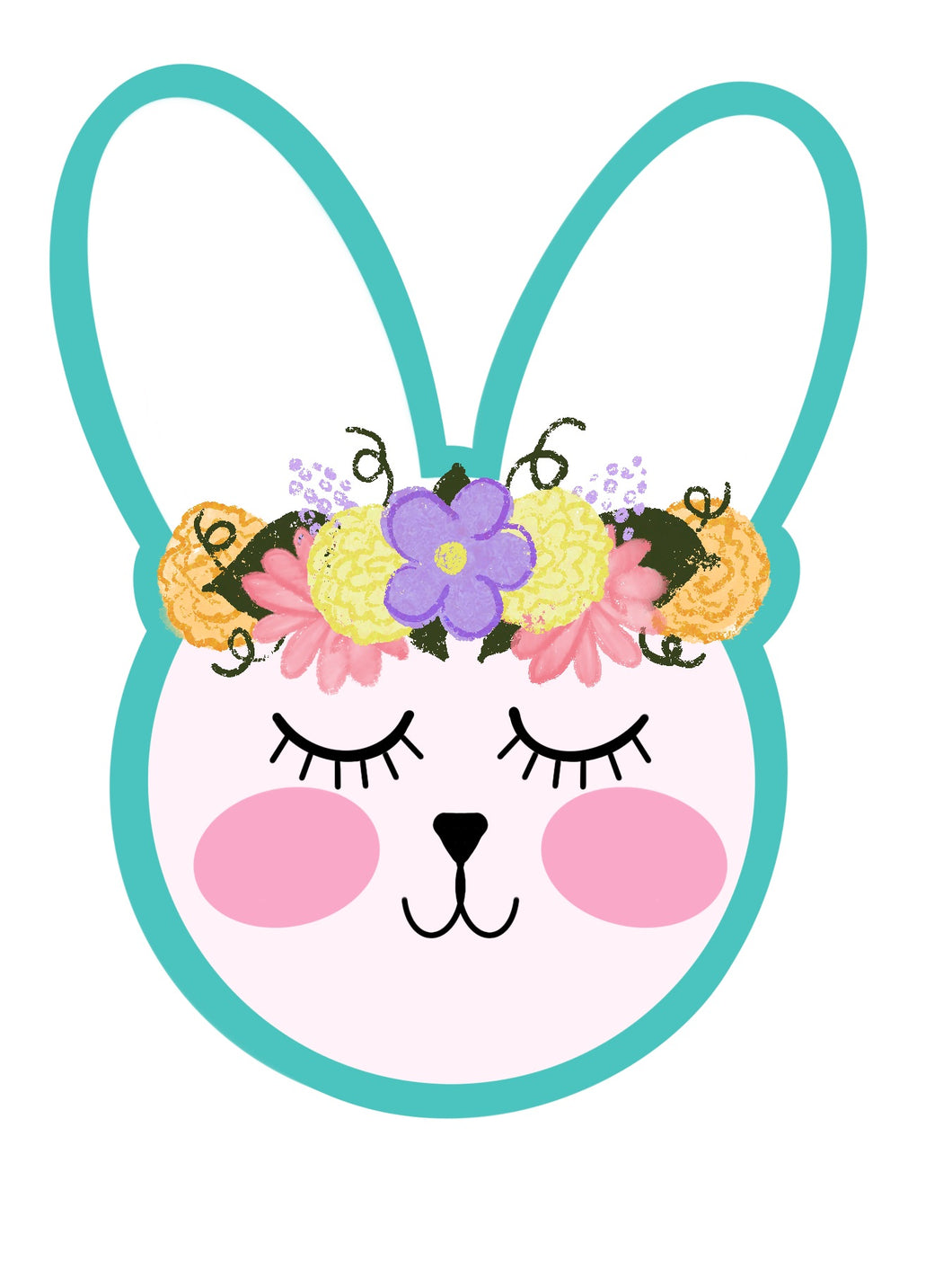 Floral Rabbit Sticker