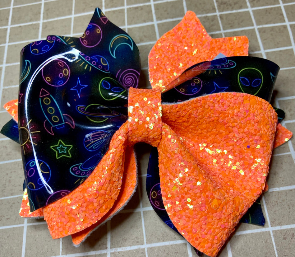 Neon Space Sparkle Big Bow