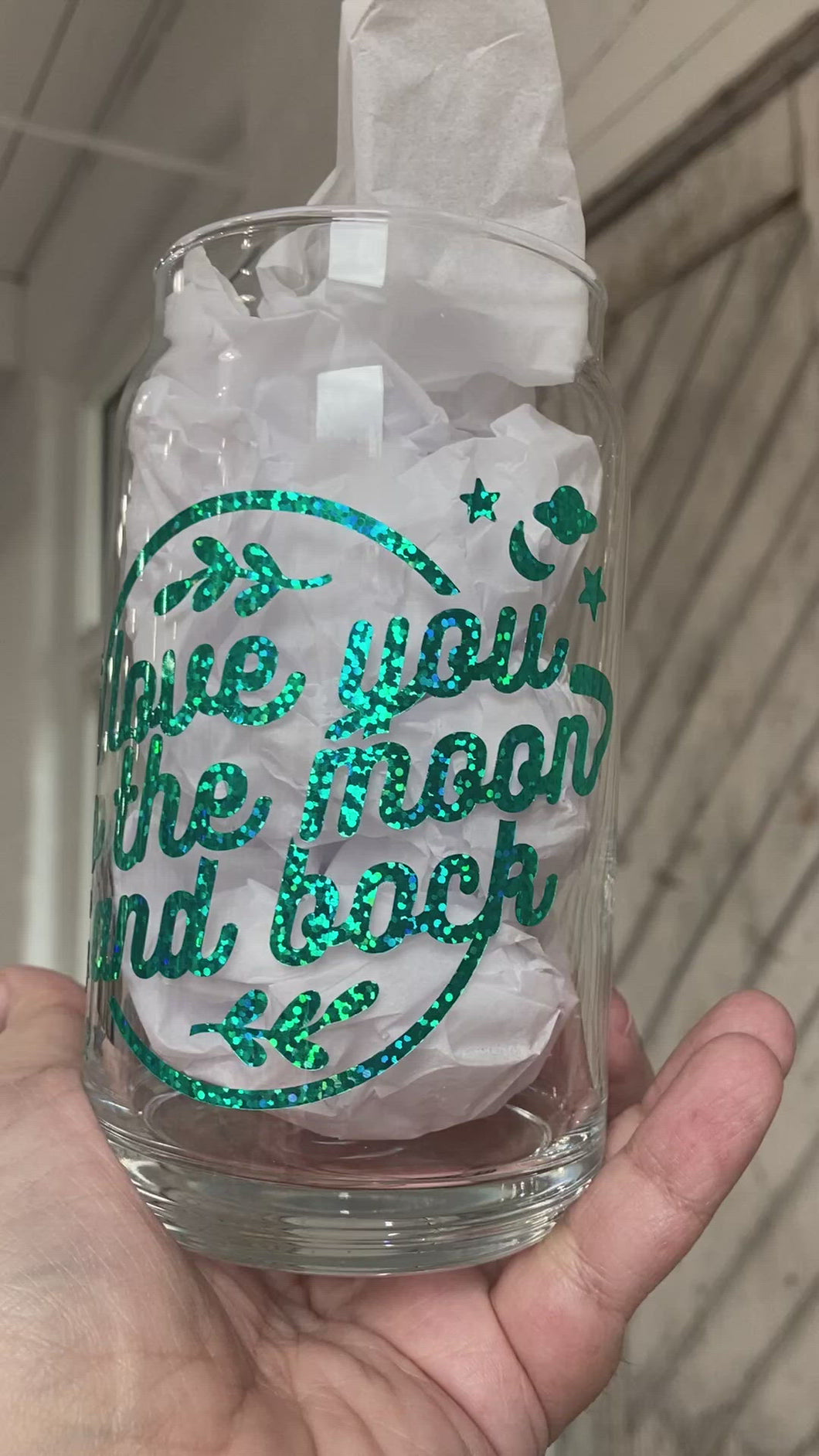 To the Moon and Back Glass Can