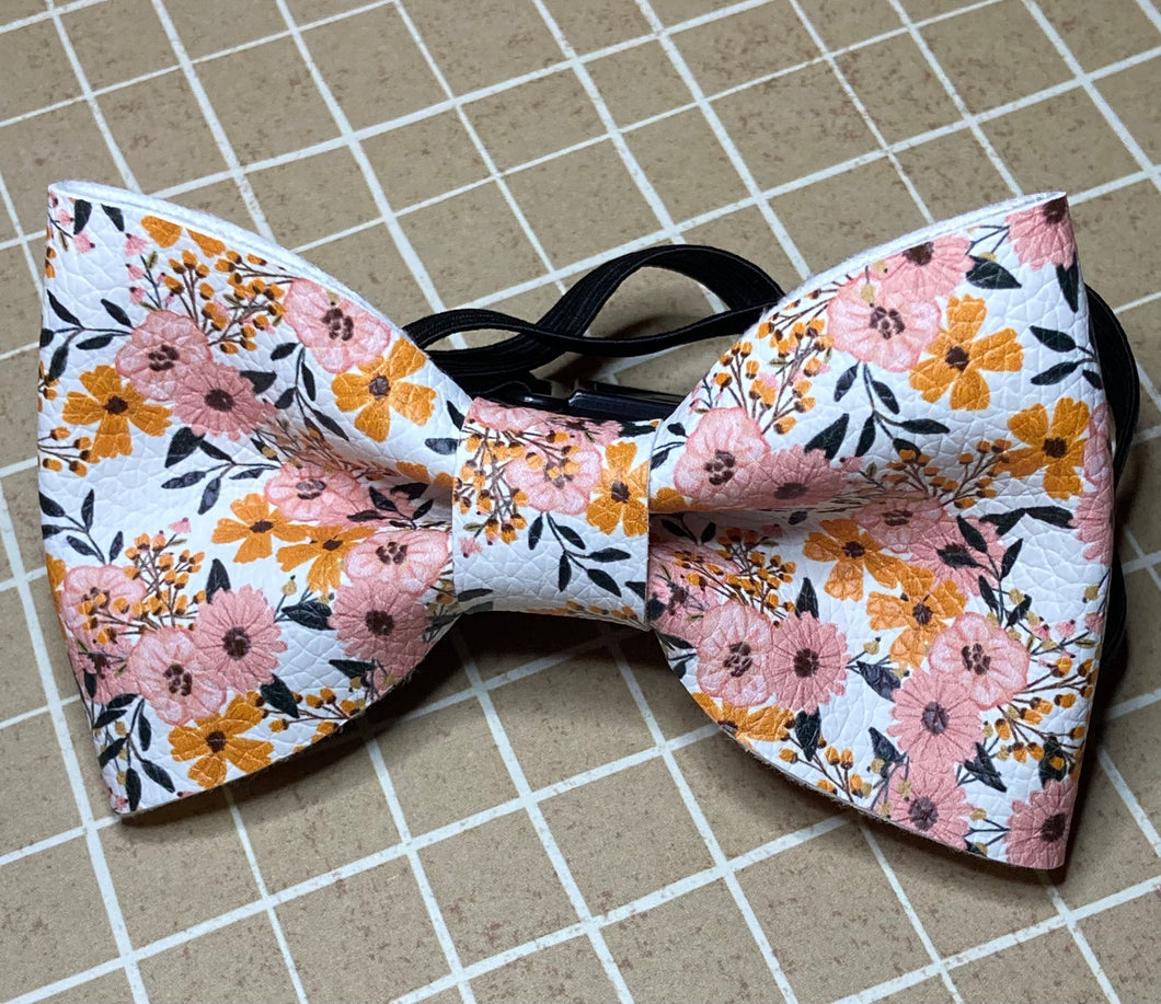 Orange Floral Bow Tie