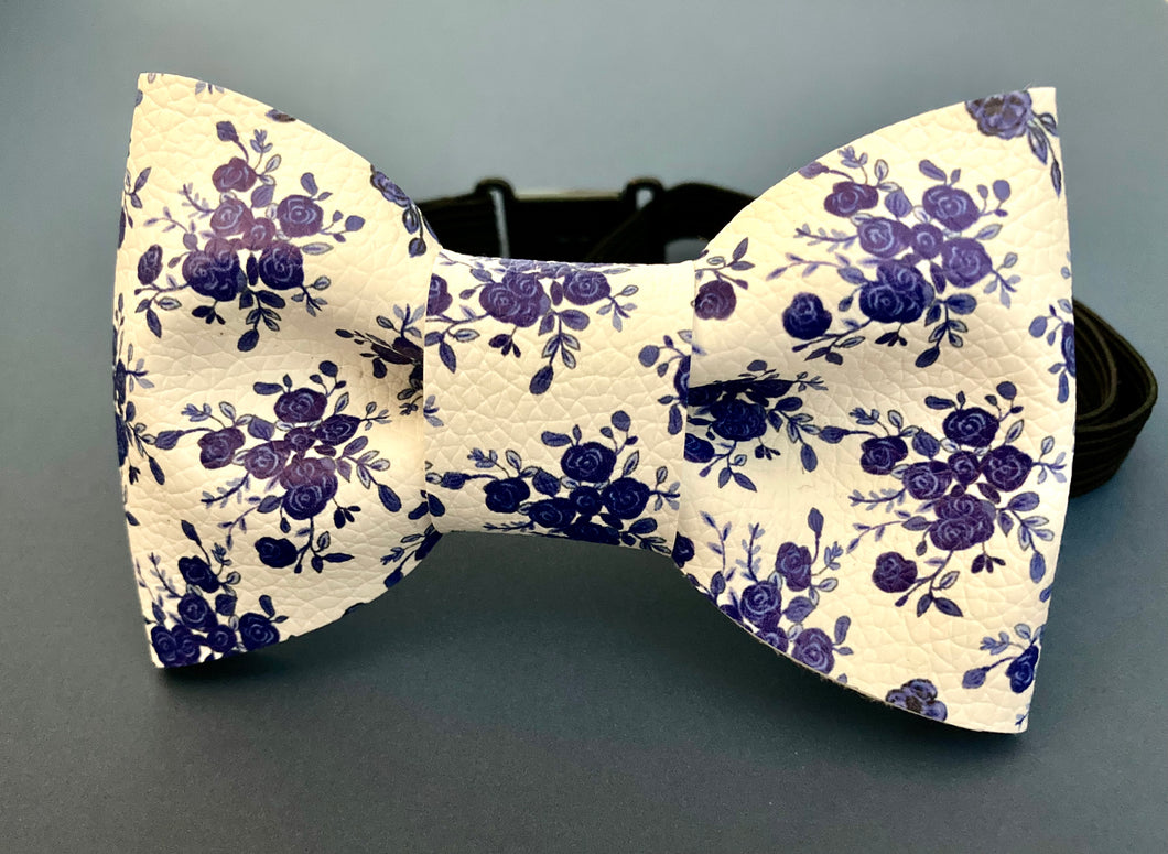 Blue Floral Bow Tie