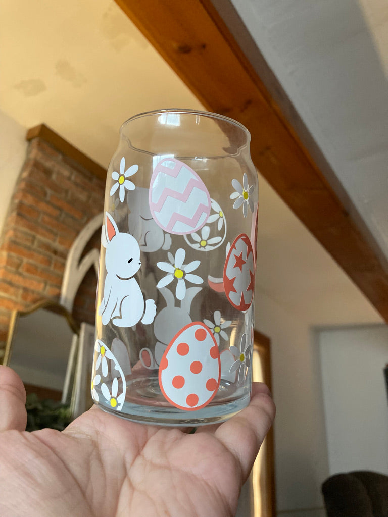 Bunny Joy Glass Can