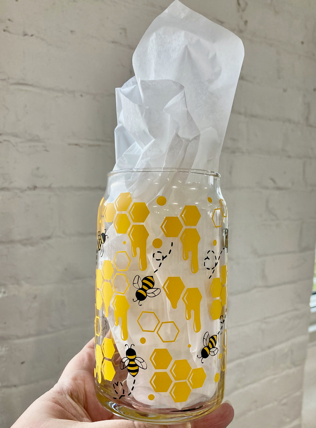 Bee Glass Can