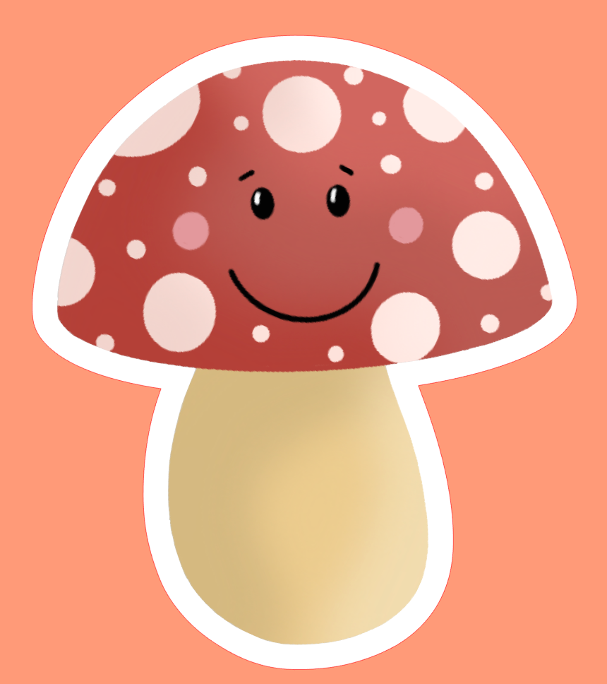 Smiling Shroom Sticker