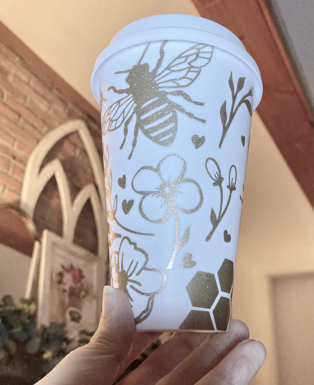 Floral Bee Hot Cup